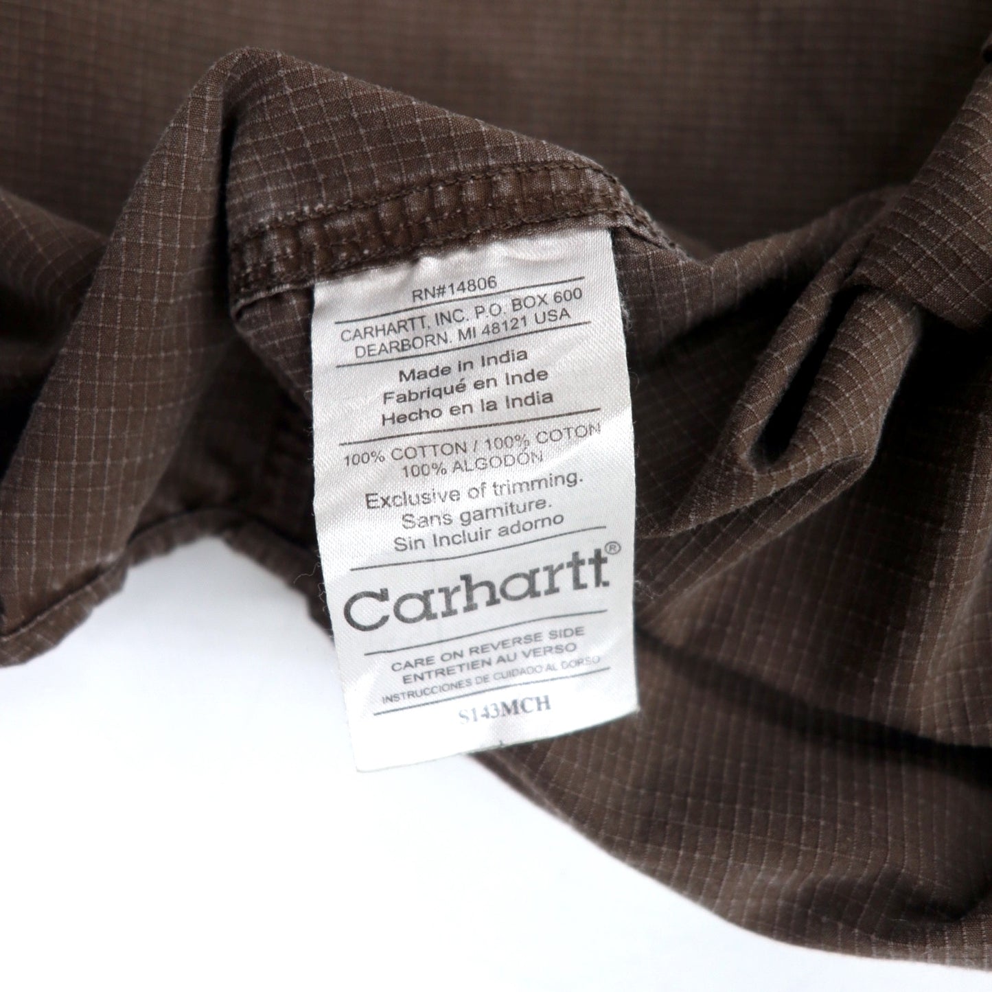 Carhartt 00年代 リップストップ ワークシャツ XL ブラウン コットン S143MCH