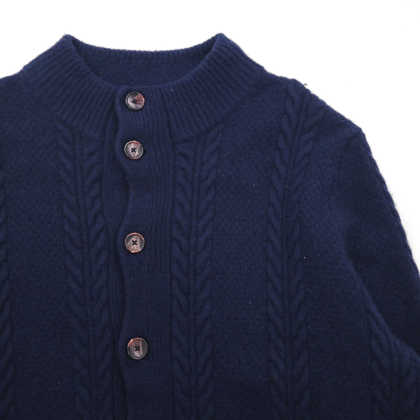 Vintage Fisherman Cardigan, Aran Knit Wool, Size L, Jos A Bank Elbow Patches