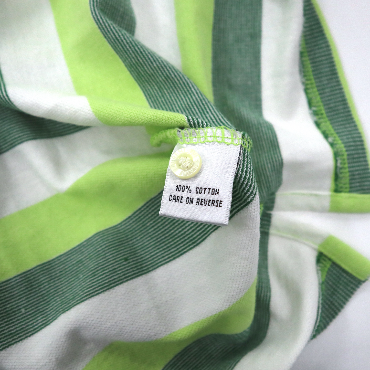 YVES SAINT LAURENT pour homme ボーダー ポロシャツ L グリーン コットン YSL ワンポイントロゴ刺繍 オールド