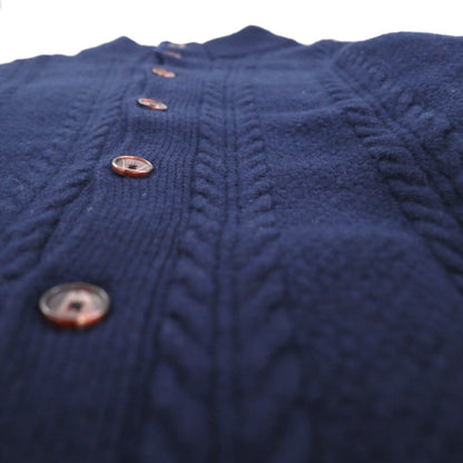 Vintage Fisherman Cardigan, Aran Knit Wool, Size L, Jos A Bank Elbow Patches