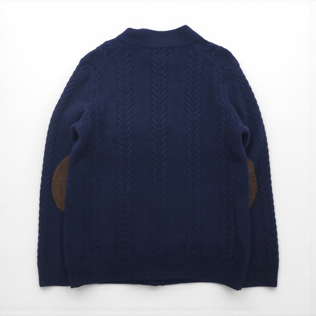 Vintage Fisherman Cardigan フィッシャーマン アランニット カーディガン L ウール Jos A Bank エルボーパッチ