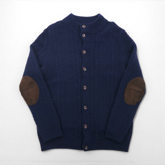Vintage Fisherman Cardigan フィッシャーマン アランニット カーディガン L ウール Jos A Bank エルボーパッチ