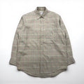 BURBERRY 90s Long Sleeve Shirt, Size M, Beige Cotton, Check, Chest Pocket, One-Point Logo Embroidery