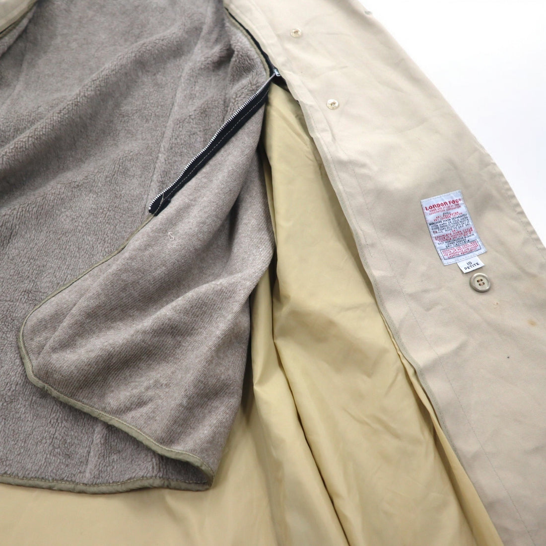 LONDON FOG 90年代 MAINCOATS ダブルブレスト トレンチコート L ベージュ ボアライナー着脱式 ベルト付き