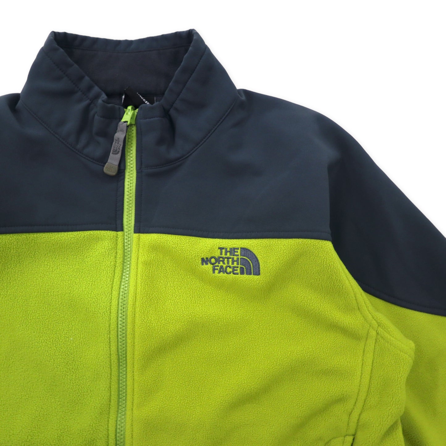 THE NORTH FACE WINDSTOPPER Fleece Jacket L Green Gray Polyester Logo Embroidery WINDSTOPPER