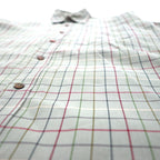 BURBERRY 90s Long Sleeve Shirt, Size M, Beige Cotton, Check, Chest Pocket, One-Point Logo Embroidery