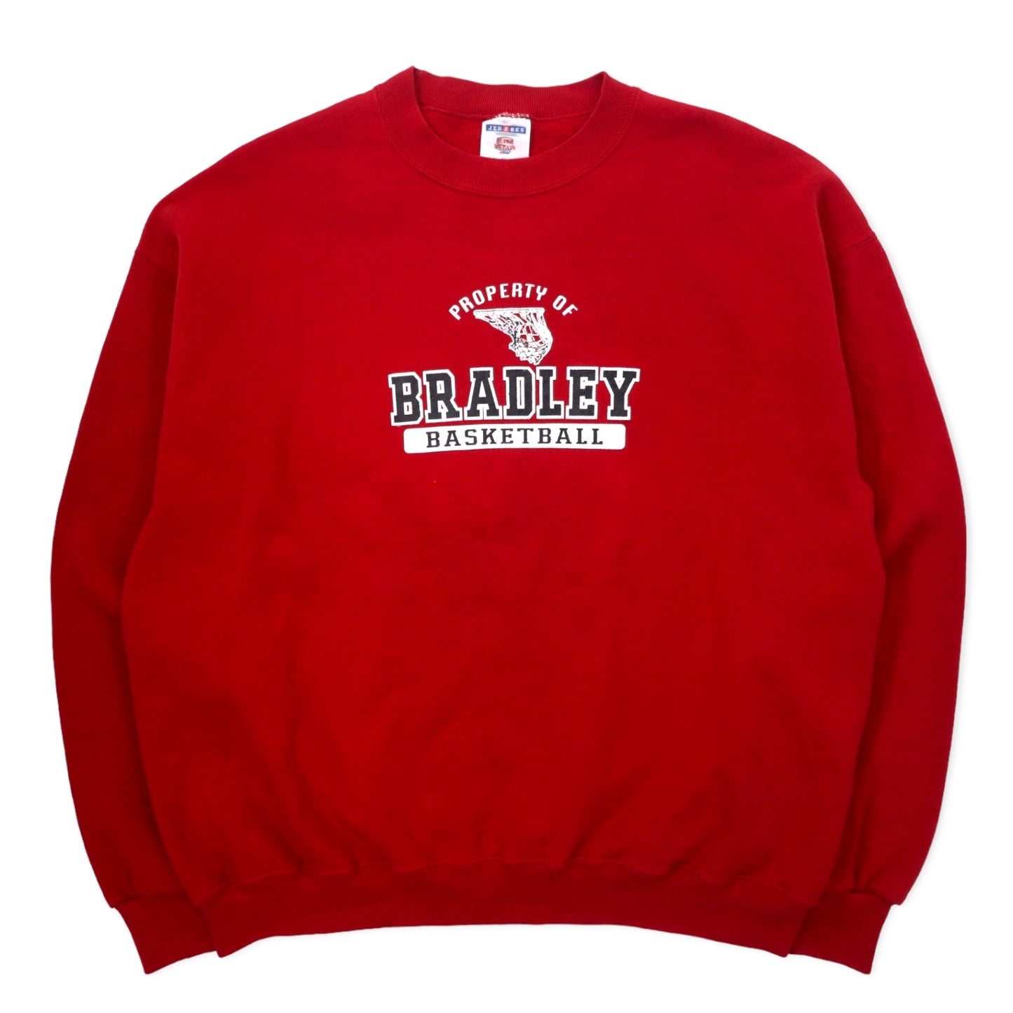 JERZEES 90年代 SUPER SWEATS カレッジ プリント スウェット XL レッド コットン NCAA BRADLEY BASKETBALL ビッグサイズ メキシコ製