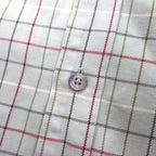 BURBERRY 90s Long Sleeve Shirt, Size M, Beige Cotton, Check, Chest Pocket, One-Point Logo Embroidery