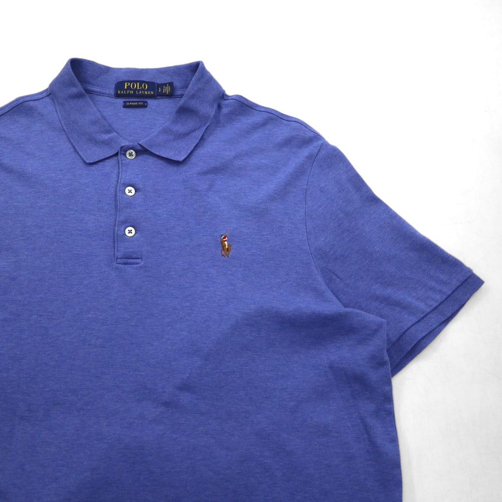 POLO RALPH LAUREN Classic Fit Polo Shirt, Size L, Blue, Small Pony Embroidery