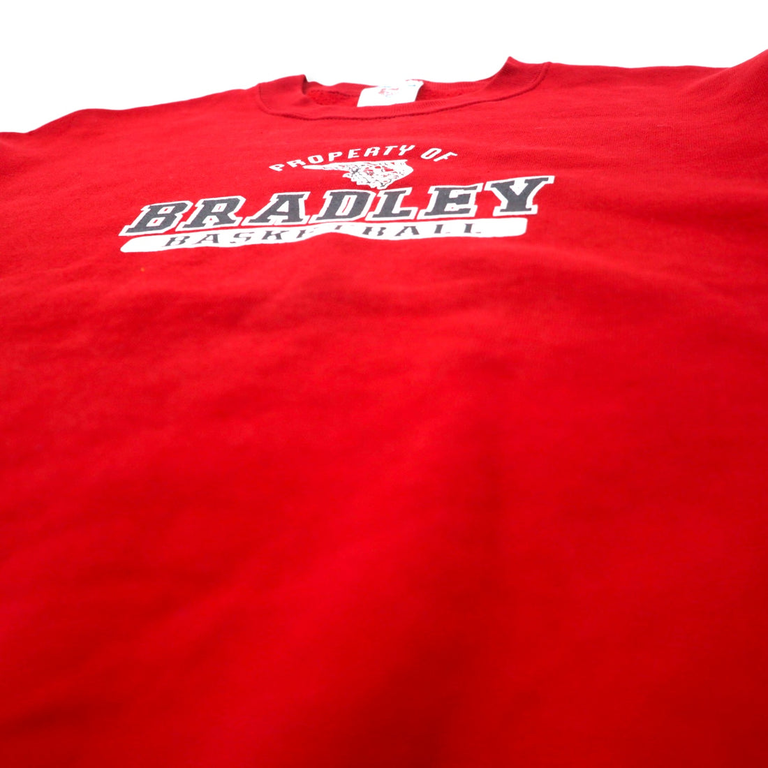 JERZEES 90s SUPER SWEATS College Print Sweatshirt XL Red Cotton NCAA BRADLEY BASKETBALL Big Size Made in Mexico