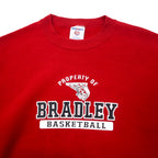 JERZEES 90s SUPER SWEATS College Print Sweatshirt XL Red Cotton NCAA BRADLEY BASKETBALL Big Size Made in Mexico