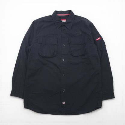 FUBU 2000s Ripstop Field Shirt, Size M, Black, Double Pocket Utility Shirt