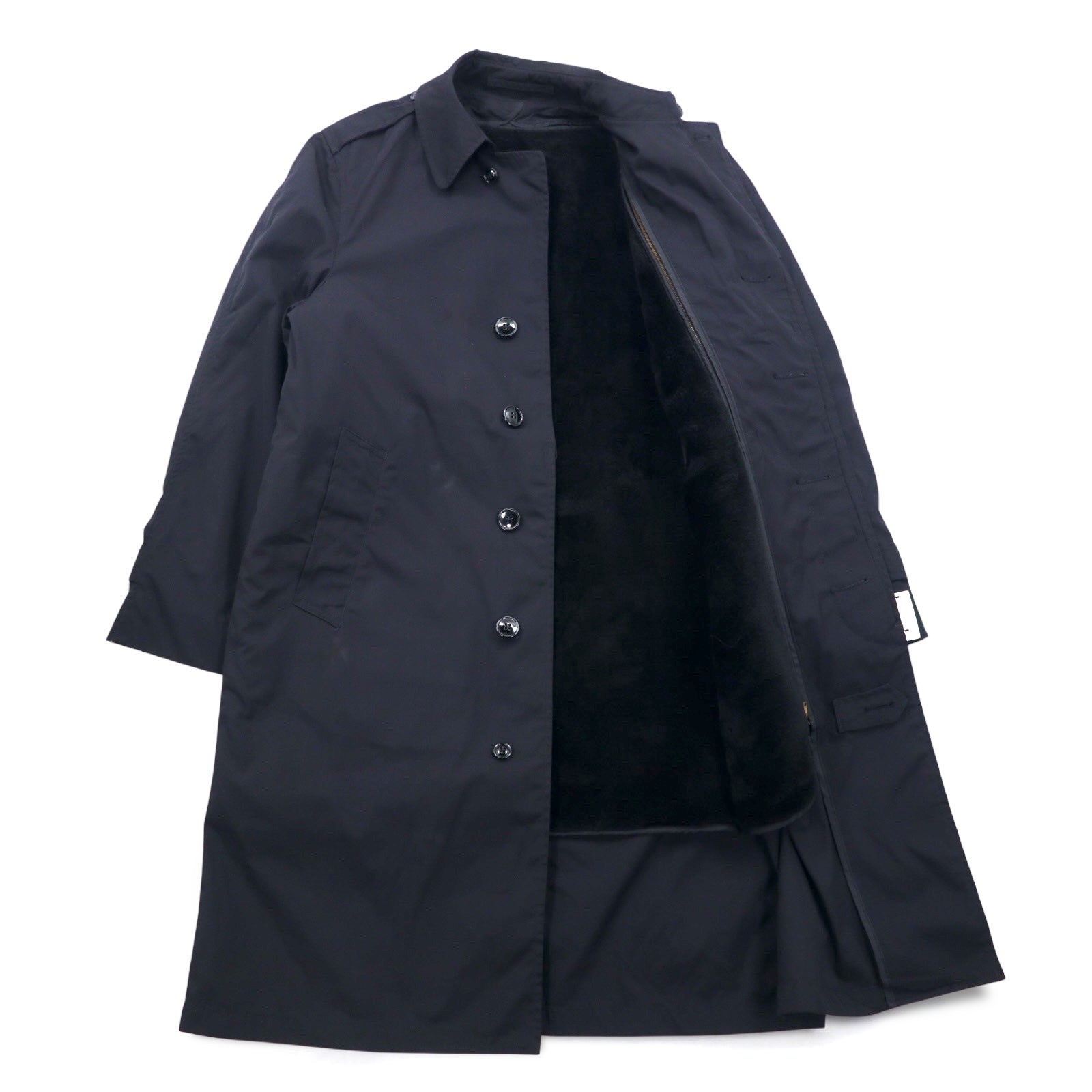 US NAVY 米軍 80年代 オールウェザーコート ステンカラーコート L ブラック 防水 ライナー着脱式 ミリタリー 8405-01-220-2547 CENTRE MFG.