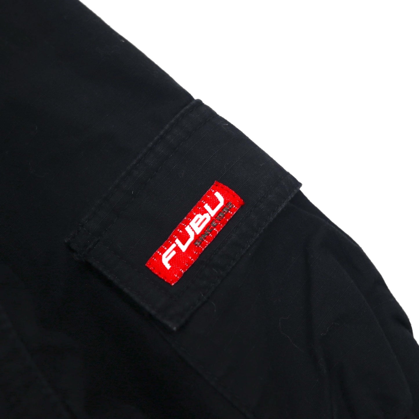 FUBU 2000s Ripstop Field Shirt, Size M, Black, Double Pocket Utility Shirt