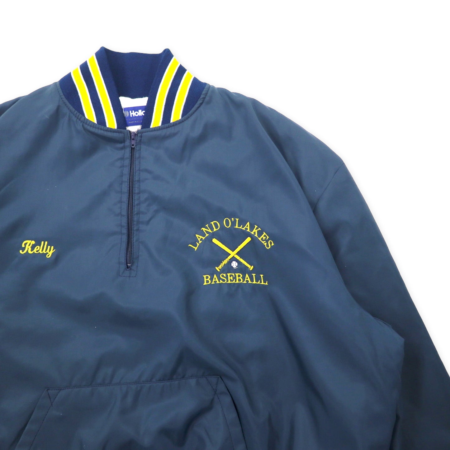 Holloway USA製 90年代 ハーフジップ ナイロンジャケット XL ネイビー LAND O' LAKES BASEBALL ビッグサイズ