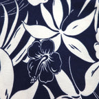 NAUTICA Polo Shirt XL Navy Cotton All-over Pattern Hibiscus Flower Big Size