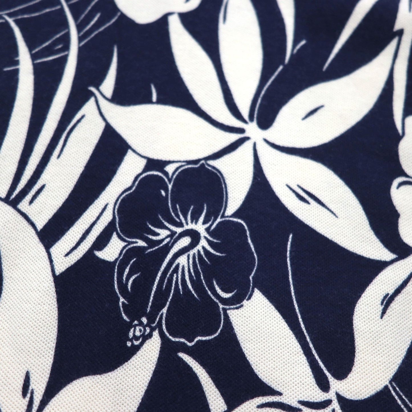 NAUTICA Polo Shirt XL Navy Cotton All-over Pattern Hibiscus Flower Big Size