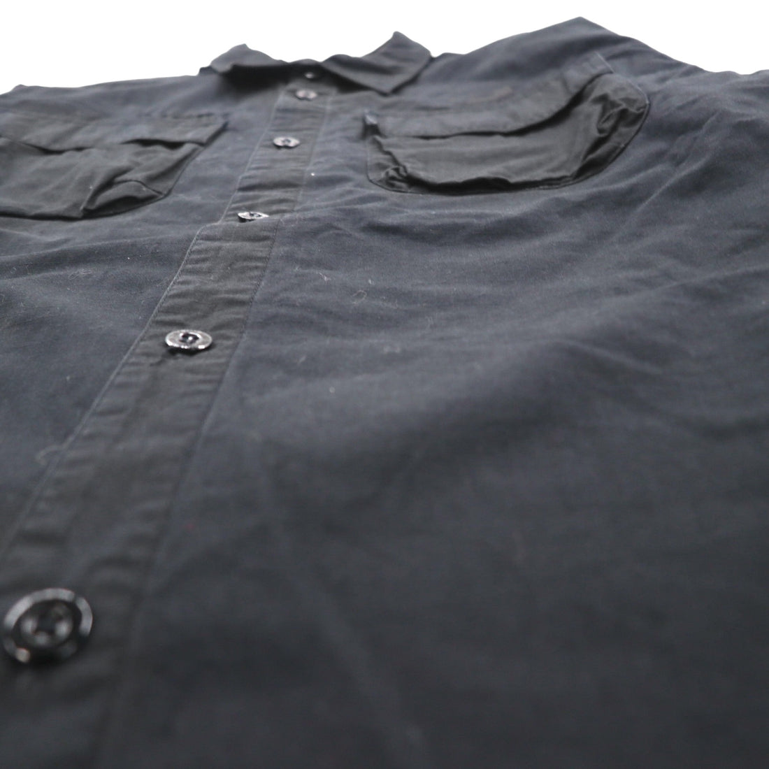 FUBU 2000s Ripstop Field Shirt, Size M, Black, Double Pocket Utility Shirt