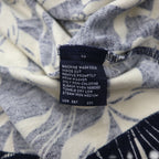 NAUTICA Polo Shirt XL Navy Cotton All-over Pattern Hibiscus Flower Big Size
