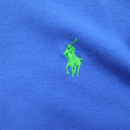 Polo Ralph Lauren Oversized Long Sleeve Polo Rugby Shirt, Blue, Custom Fit, Small Pony Embroidery