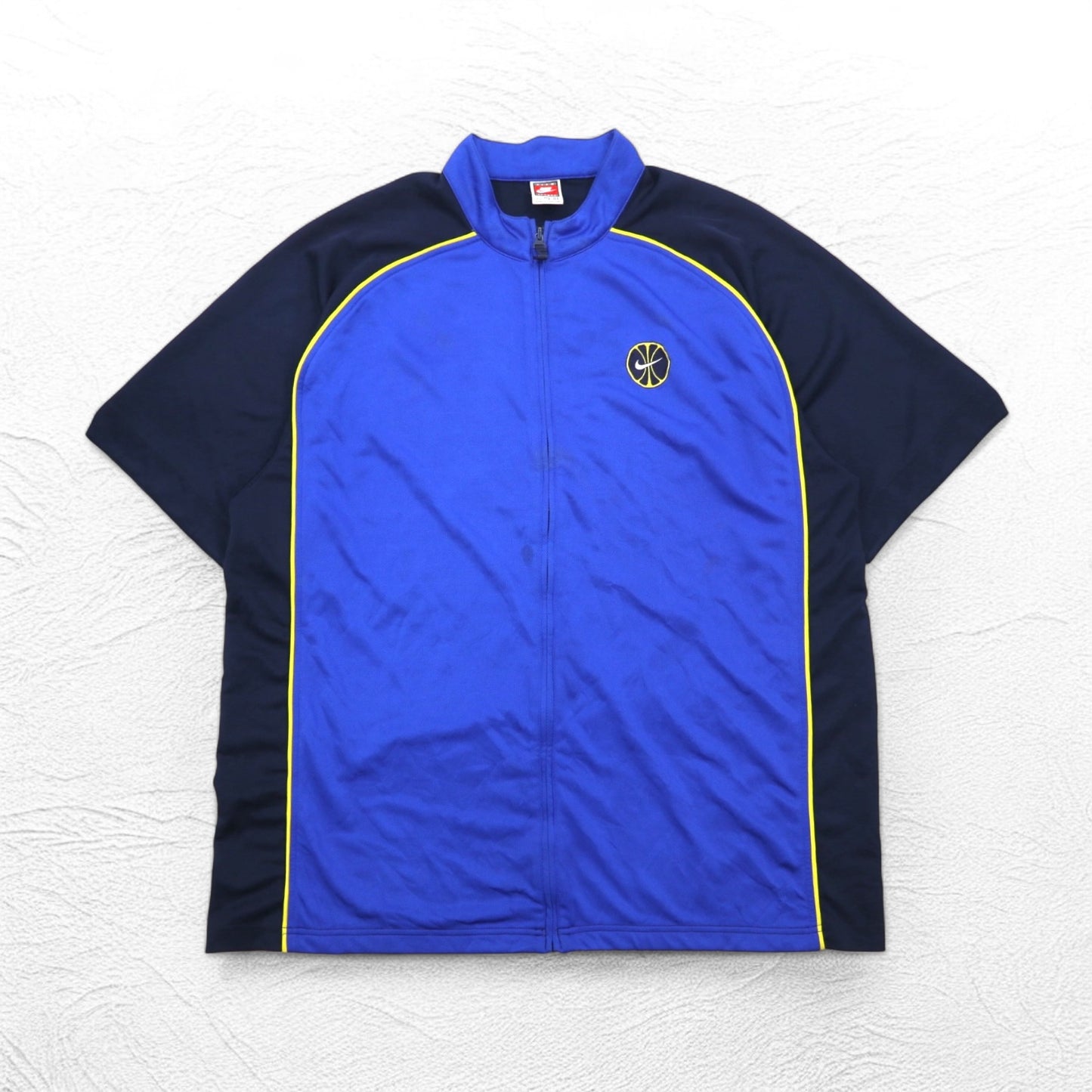 NIKE 90s TEAM TAG Short Sleeve Basketball Jersey Track Jacket 2XL Blue Swoosh