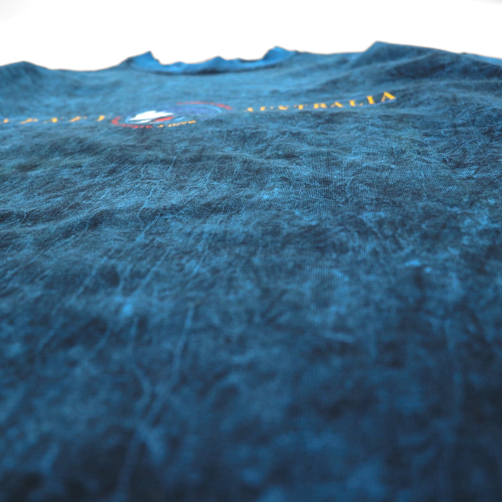 90年代 オーストラリア製 GOOSES T-SHIRT シングルステッチ ヴィンテージ Tシャツ M ブルー コットン SYDNEY ヴィンテージウォッシュ加工