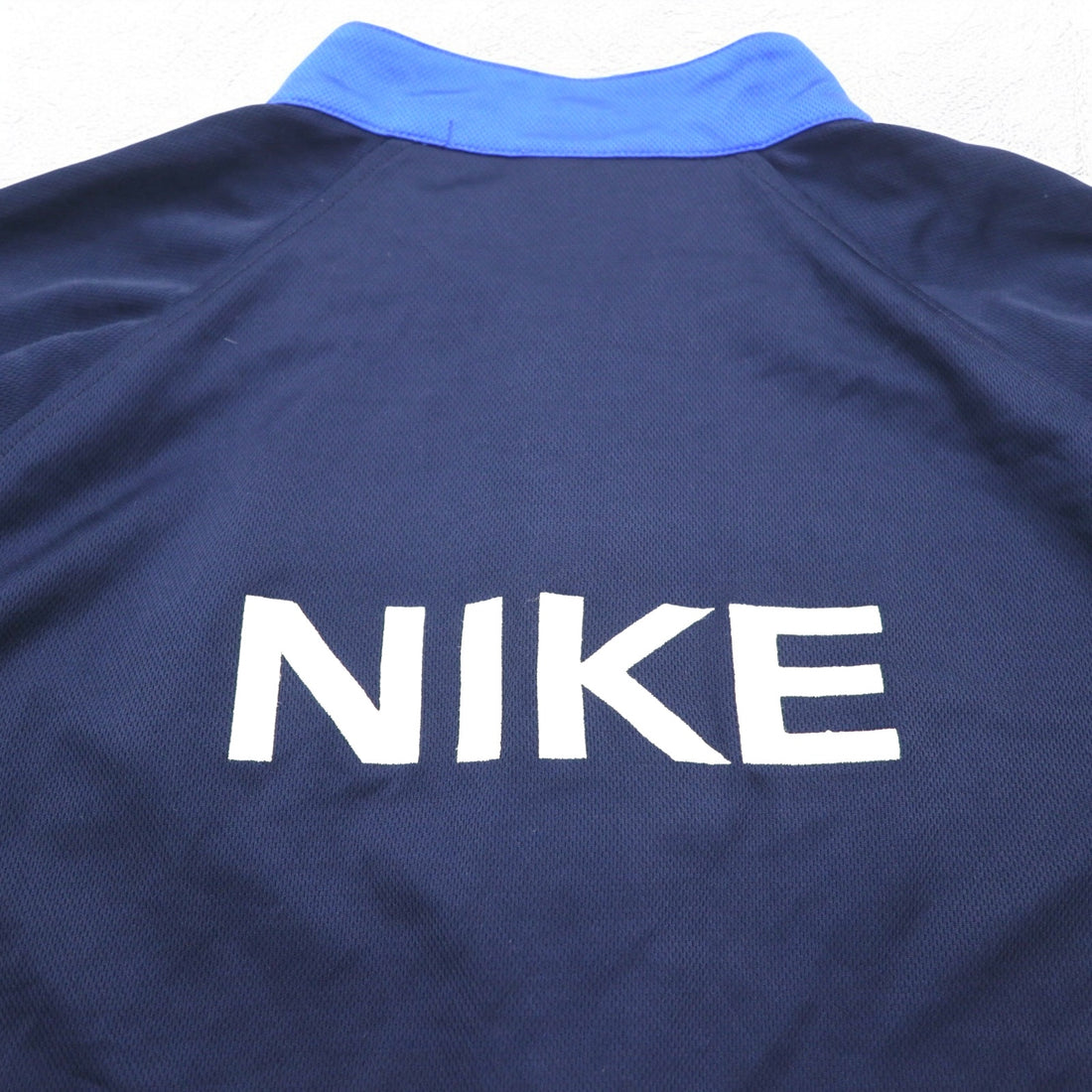 NIKE 90s TEAM TAG Short Sleeve Basketball Jersey Track Jacket 2XL Blue Swoosh