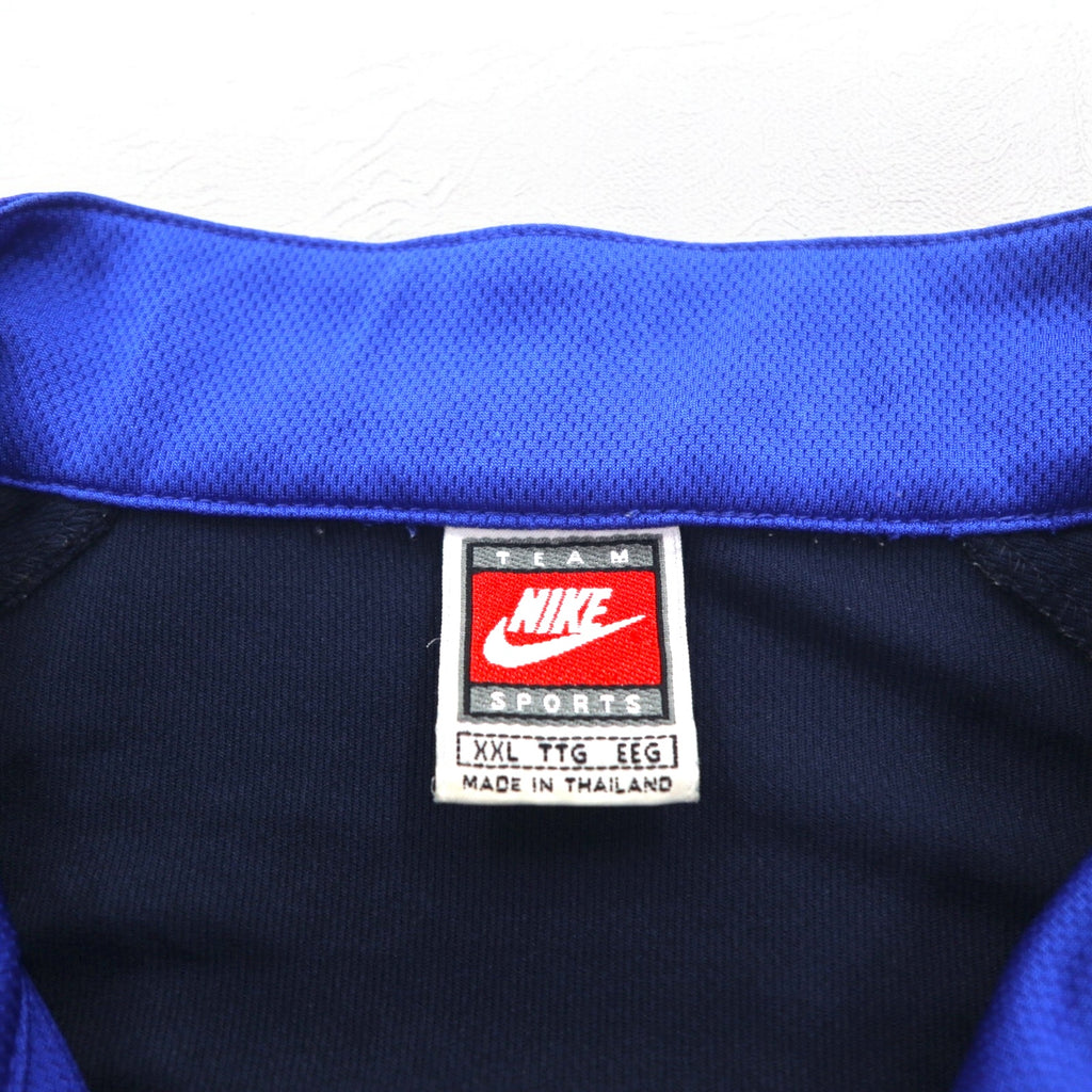 NIKE 90s TEAM TAG Short Sleeve Basketball Jersey Track Jacket 2XL Blue Swoosh