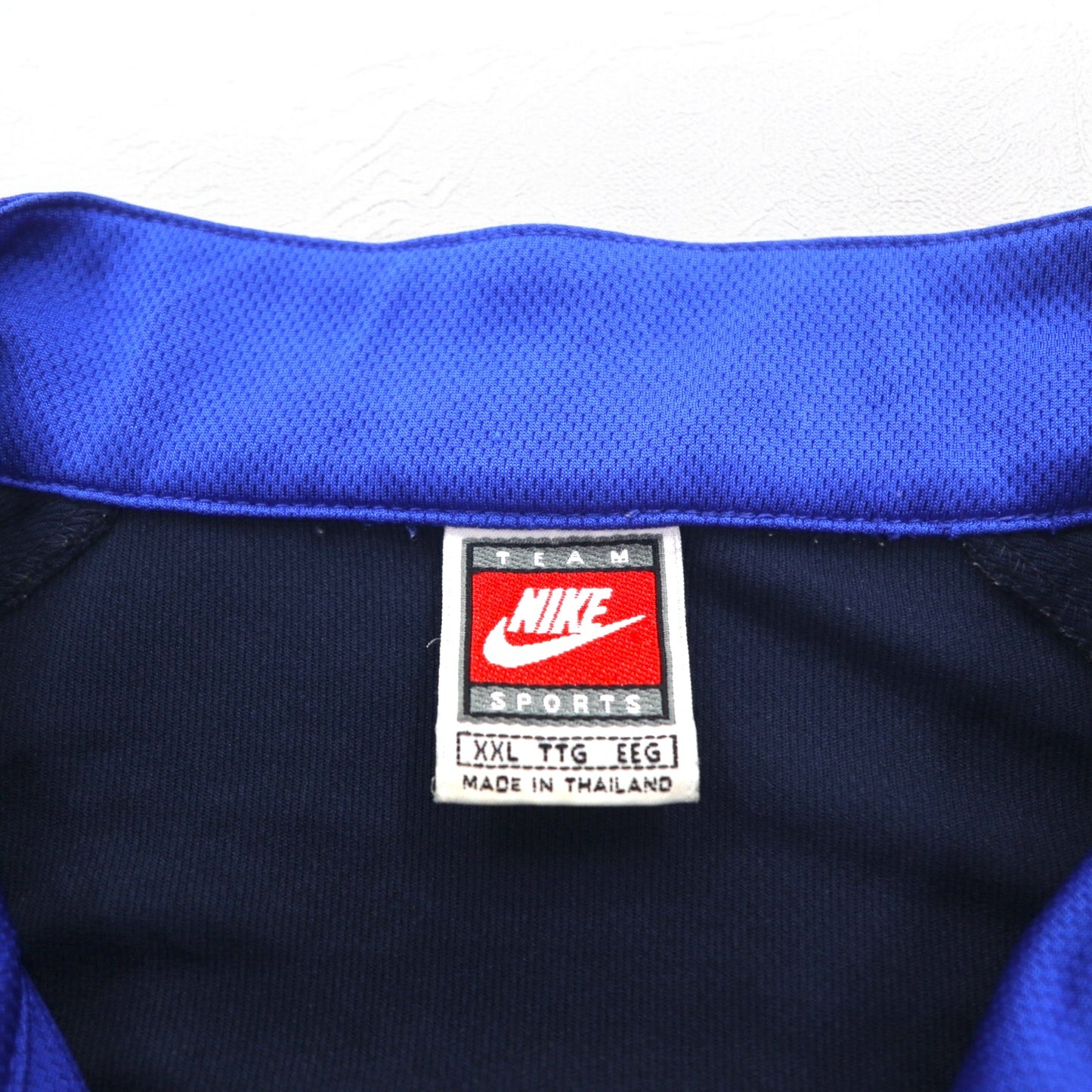 NIKE 90s TEAM TAG Short Sleeve Basketball Jersey Track Jacket 2XL Blue Swoosh