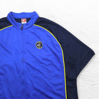 NIKE 90s TEAM TAG Short Sleeve Basketball Jersey Track Jacket 2XL Blue Swoosh