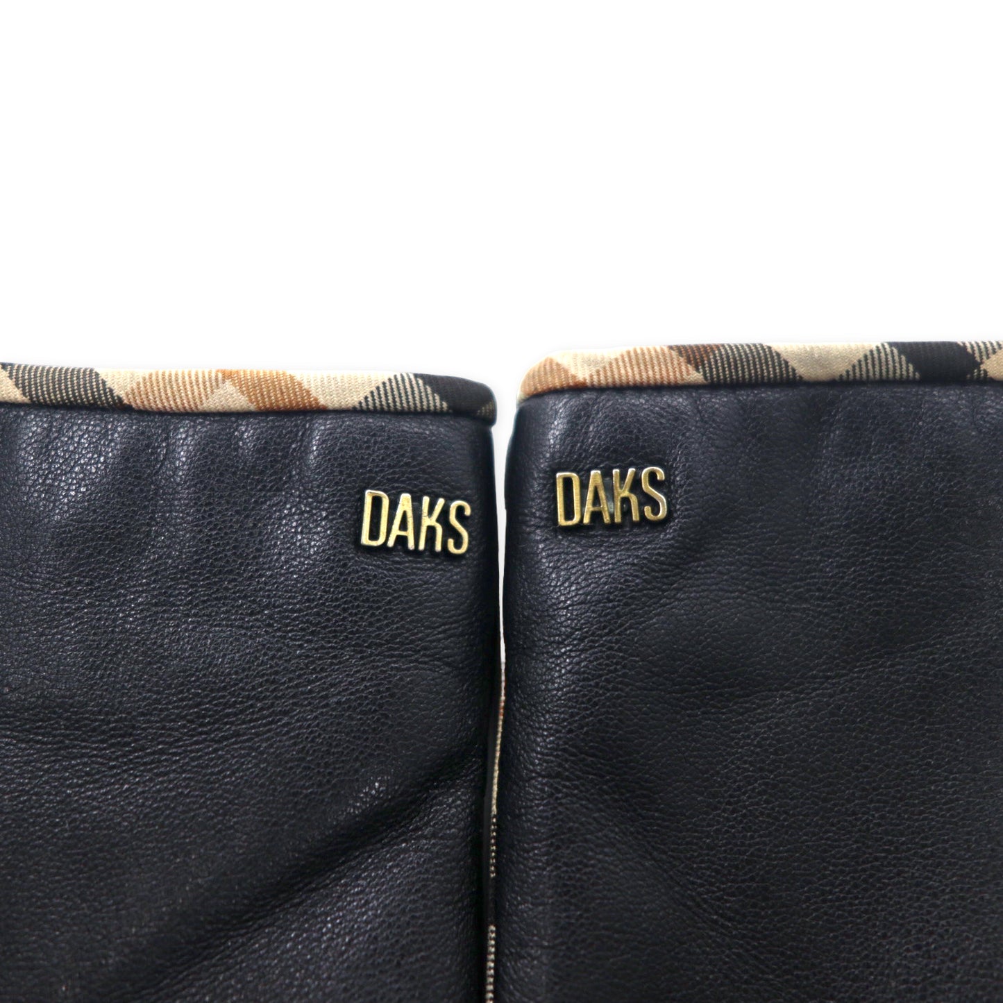 DAKS レザーグローブ 手袋 ブラック ボア フリースライナー