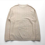CHAPS RALPH LAUREN 90年代 3D ジャガード ヘリンボーン コットンニット 2XL ベージュ HAND FLAMED