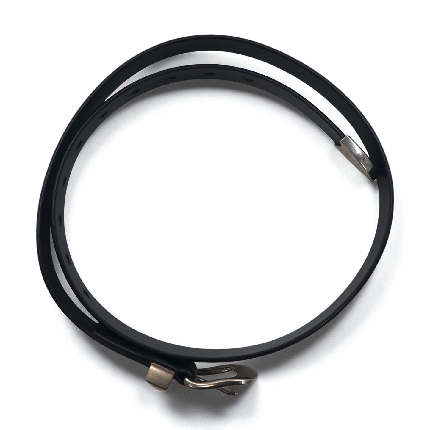 Genuine Leather Narrow Belt 牛革 ナロー ベルト L ブラック 未使用品