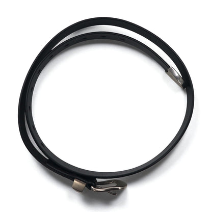 Genuine Leather Narrow Belt 牛革 ナロー ベルト L ブラック 未使用品