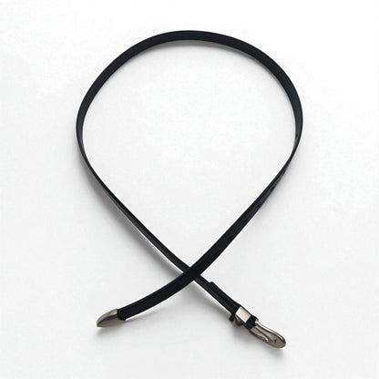 Genuine Leather Narrow Belt 牛革 ナロー ベルト L ブラック 未使用品