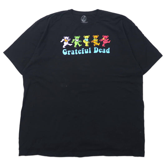 日本然リトテ-古着オンライン-GRATEFUL DEAD グレイトフルデッド バンドTシャツ 3XL ブラック コットン ダンシングベア ビッグサイズ メキシコ製-GRATEFUL DEAD Great Band T-Shirt 3XL Black Cotton Dancing Bear Big Size Mexico Made