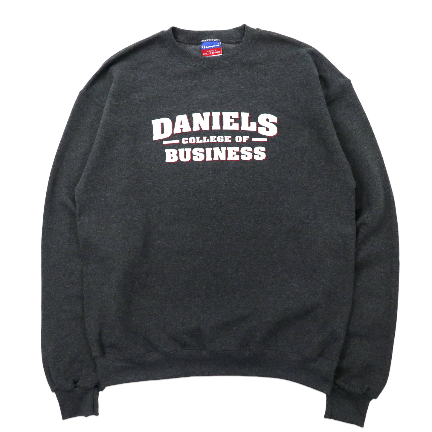 Champion ビッグサイズ カレッジ プリントスウェット M グレー コットン 裏起毛 Daniels College of Business 90年代 メキシコ製