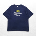Corona Extra Beer コロナビール プリント Tシャツ 2XL ネイビー GILDAN ボディ
