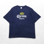 Corona Extra Beer コロナビール プリント Tシャツ 2XL ネイビー GILDAN ボディ