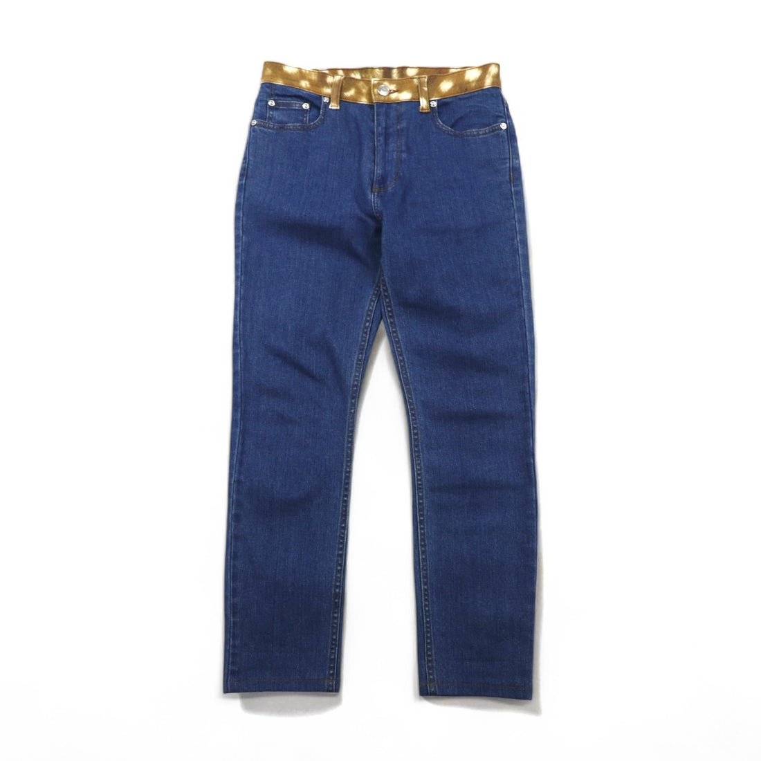 BURBERRY SKINNY MID-RISE Mid-Rise Skinny Jeans, Size M, Blue, Stretch, Leather Patch, Current Tag