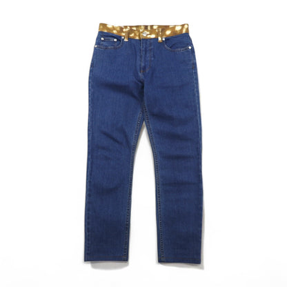 BURBERRY 現行タグ SKINNY MID-RISE ミッドライズ スキニージーンズ デニムパンツ M ブルー ストレッチ レザーパッチ