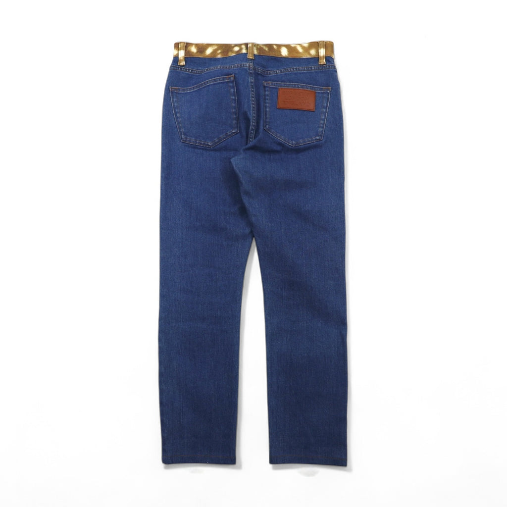 BURBERRY SKINNY MID-RISE Mid-Rise Skinny Jeans, Size M, Blue, Stretch, Leather Patch, Current Tag