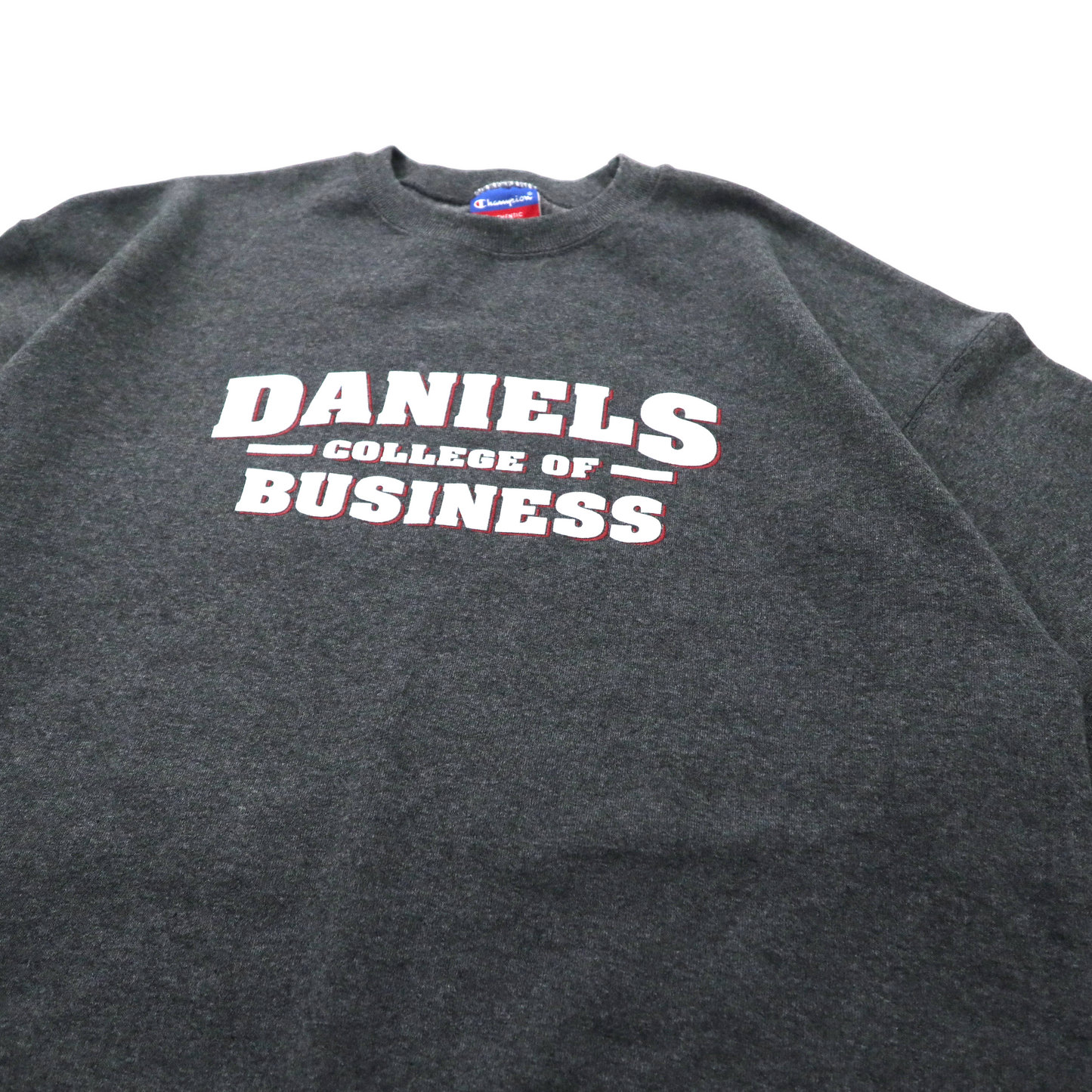 Champion ビッグサイズ カレッジ プリントスウェット M グレー コットン 裏起毛 Daniels College of Business 90年代 メキシコ製