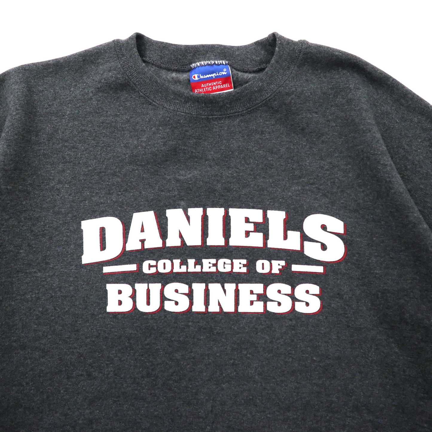 Champion ビッグサイズ カレッジ プリントスウェット M グレー コットン 裏起毛 Daniels College of Business 90年代 メキシコ製