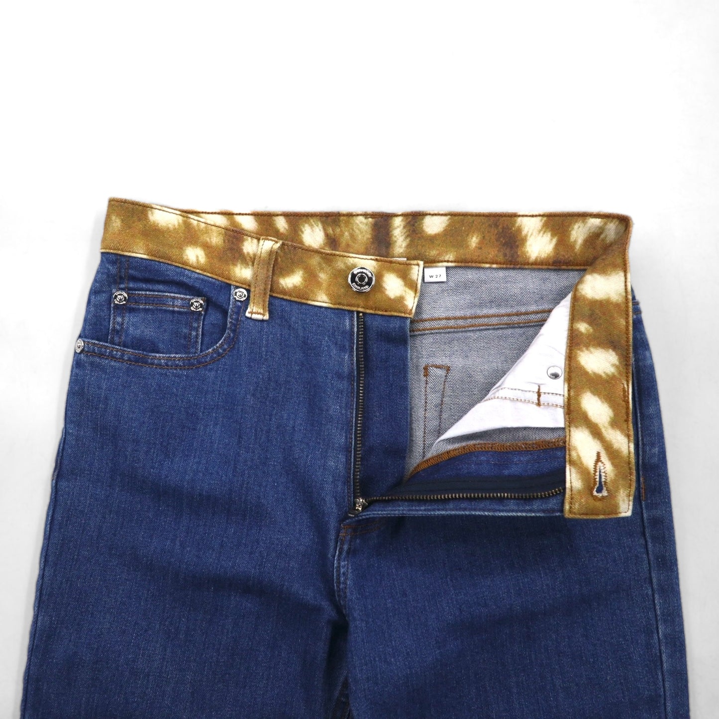 BURBERRY 現行タグ SKINNY MID-RISE ミッドライズ スキニージーンズ デニムパンツ M ブルー ストレッチ レザーパッチ