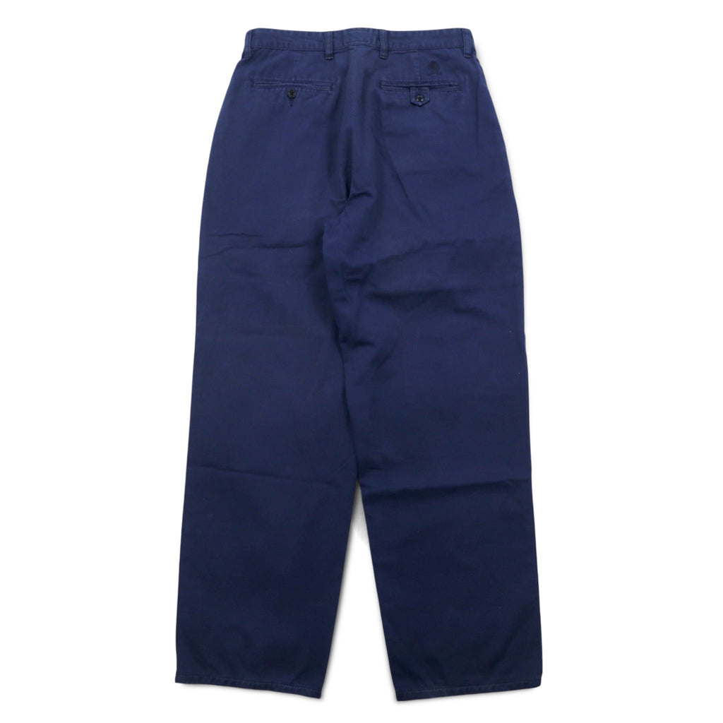TOMMY HILFIGER タック ワイド チノパンツ M ネイビー コットン