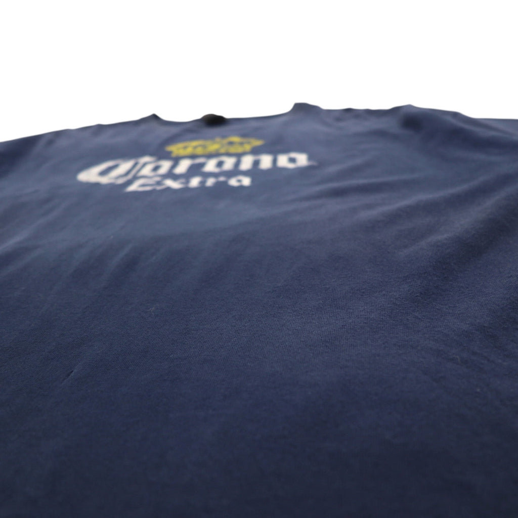 Corona Extra Beer コロナビール プリント Tシャツ 2XL ネイビー GILDAN ボディ