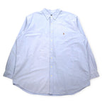 RALPH LAUREN Big Size Classic Fit Oxford Button Down Shirt 4XL Blue Cotton Small Pony Embroidery