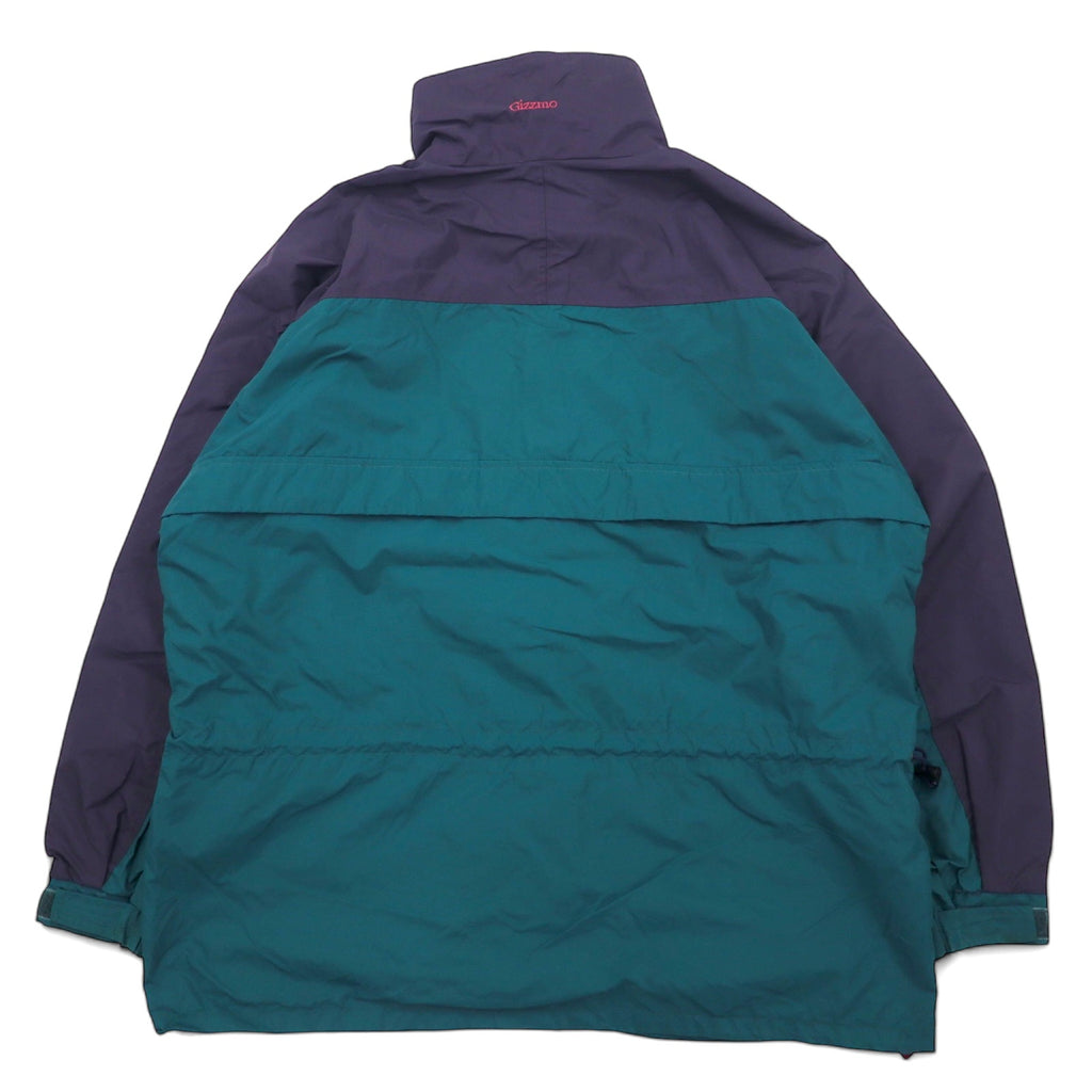 Columbia 90s Sailing Jacket Mountain Parka L Green Purple Nylon Radial Sleeve Drawstring Zip-in-Zip Gizzmo