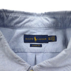 RALPH LAUREN Big Size Classic Fit Oxford Button Down Shirt 4XL Blue Cotton Small Pony Embroidery